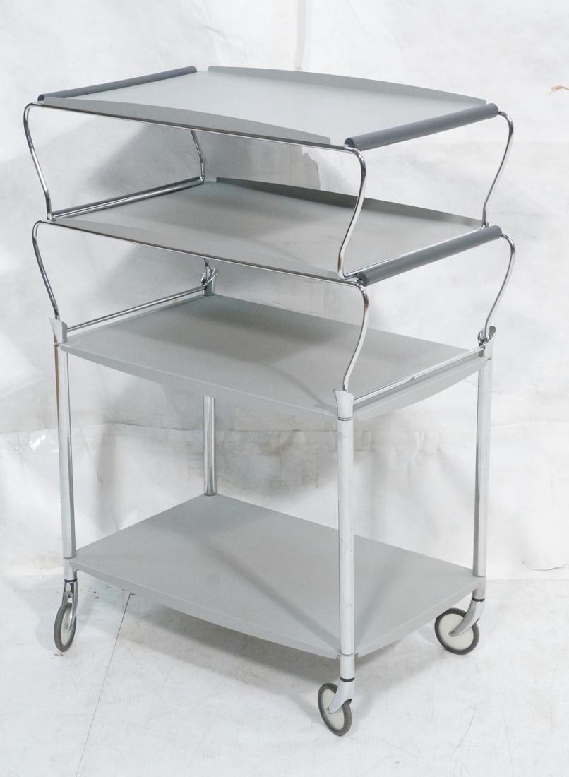 Four Tier Italian Rolling Cart. Gray metal levels (1 of 8)