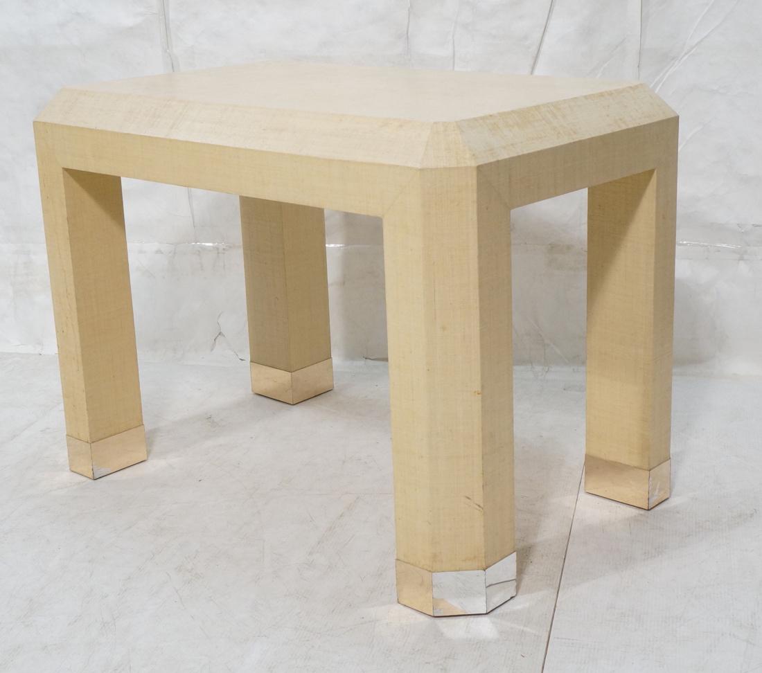 KARL SPRINGER Beige Lacquered Canvas Occasional C (1 of 10)