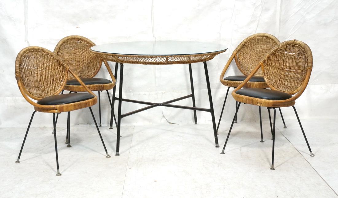 5pc French Cafe Set. Table & 4 Chairs. Black meta (1 of 10)