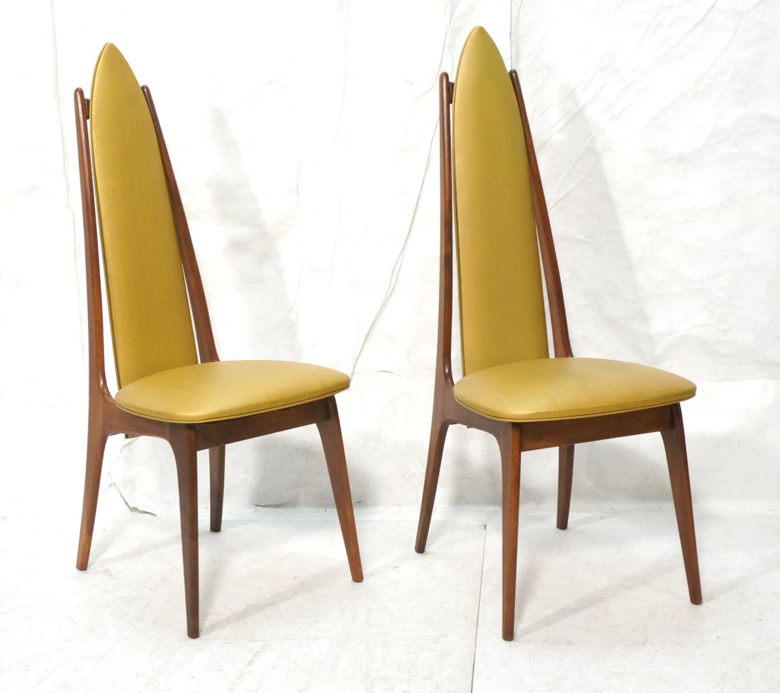 Pr HILL Tall Back Pearsall style Dining Chairs. W (1 of 8)