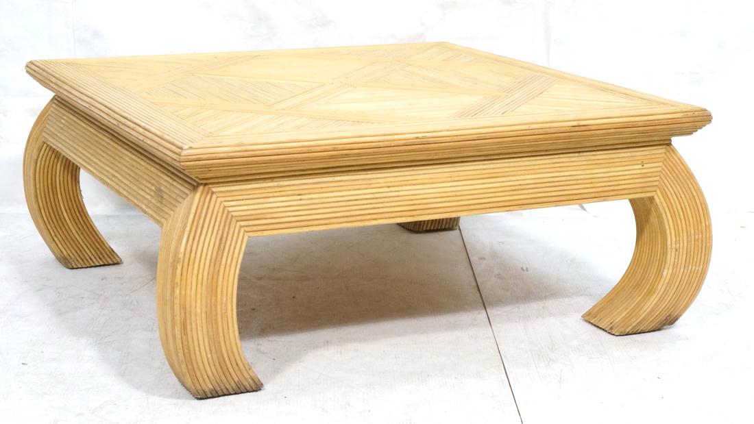 McGuire style Rattan Square Coffee Cocktail Table (1 of 9)