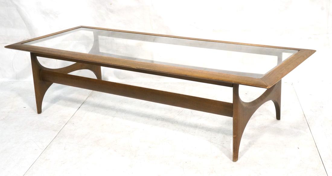 Walnut Modernist Coffee Table. Inset Glass Top. (1 of 6)