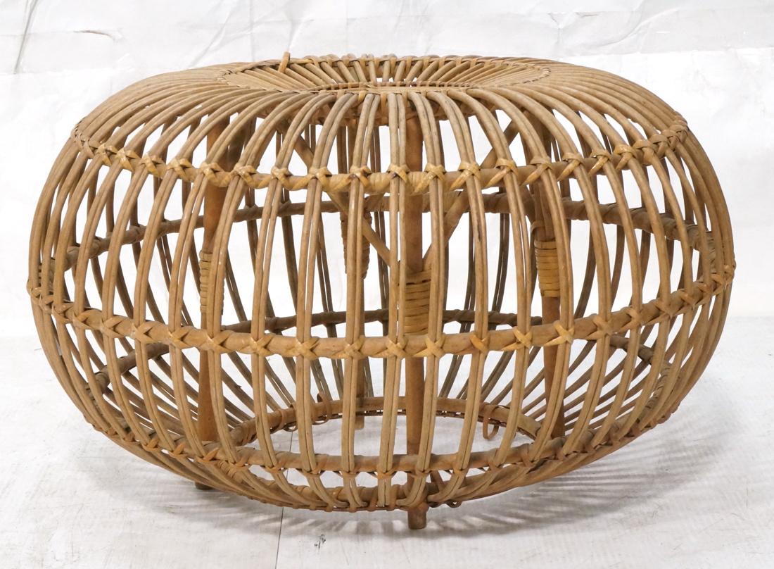 FRANCO ALBINI Woven Rattan Stool Ottoman. (1 of 7)