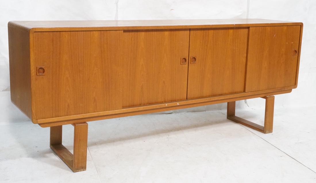 Danish Modern Teak Credenza. Four Sliding Doors w (1 of 10)