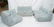 3pc LIGNE ROSET Pale Blue Suede Sectional Seating