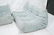 3pc LIGNE ROSET Pale Blue Suede Sectional Seating - 2