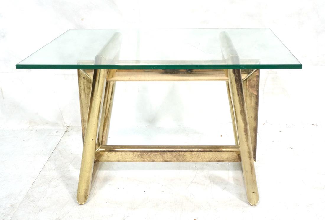 Brass Finish & Glass Top Side End Table. Base wit (1 of 6)
