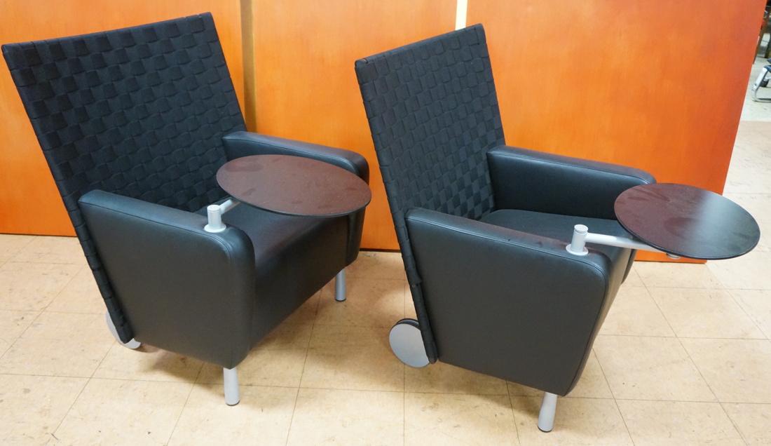 PR Black Waiting room Chairs with Swivel desk. Me (1 of 9)