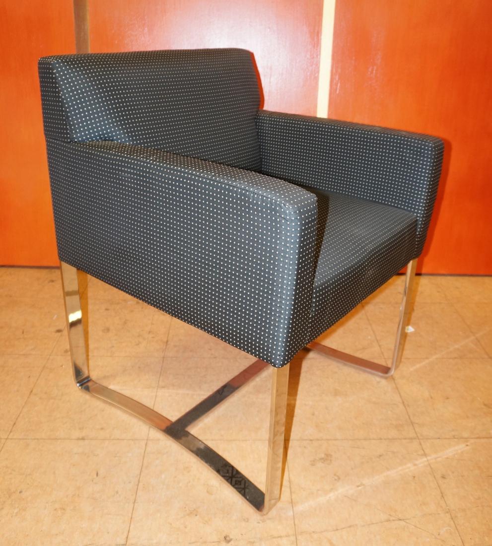 DAKOTA JACKSON Chrome Arm Chair with Black uphols (1 of 7)