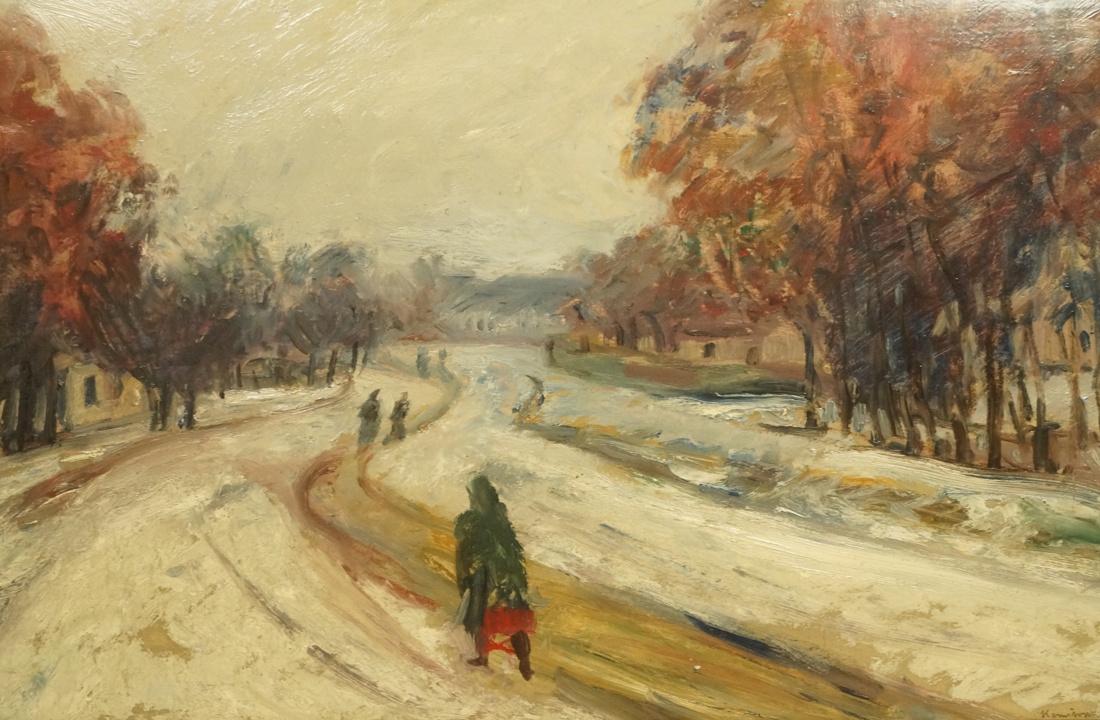 K.K. Karole Signed Landscape Oil Painting. People (1 of 7)