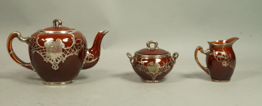 3pc LENOX Sterling Silver Overlay Tea Set. Tea Se (1 of 10)