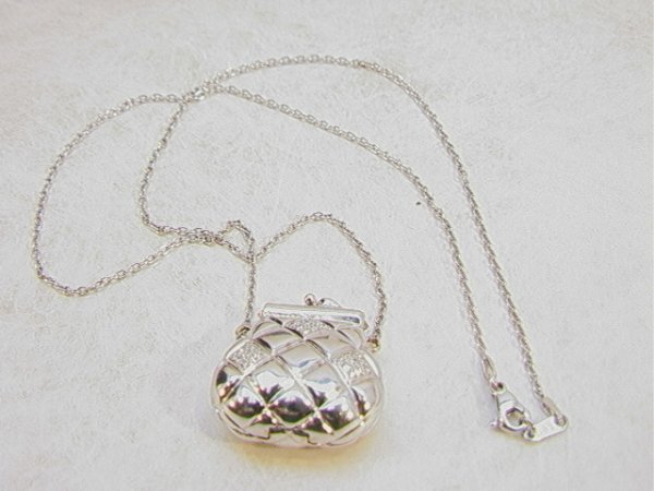 Lumiere 18k and Platinum Diamond Purse Necklace. 1