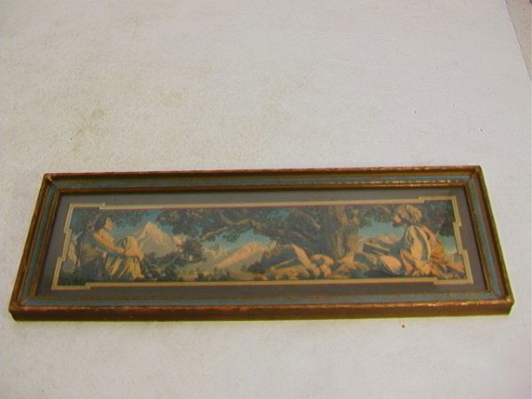 MAXFIELD PARRISH 1917 RUBAIYAT Crane Print. Origi: MAXFIELD PARRISH 1917 RUBAIYAT Crane Print. Original Frame. Dimensions: H: 3.75 inches: W: 14.75 inches Condition: very good US Shipping charge: $12