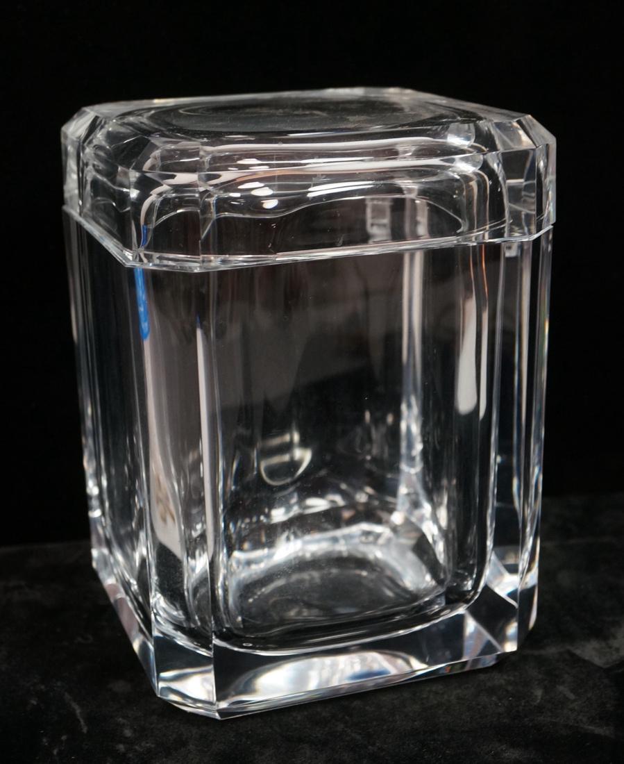 Modernist Lucite Ice Bucket. Faceted corner squar (1 of 6)