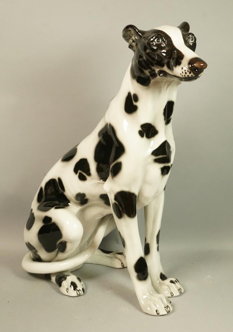 Large Ceramic Sculpture of seated Dalmatian. (1 of 8)