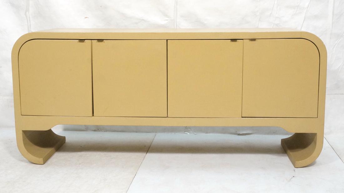Springer Style Grasscloth Covered Sideboard.  4 door (1 of 8)