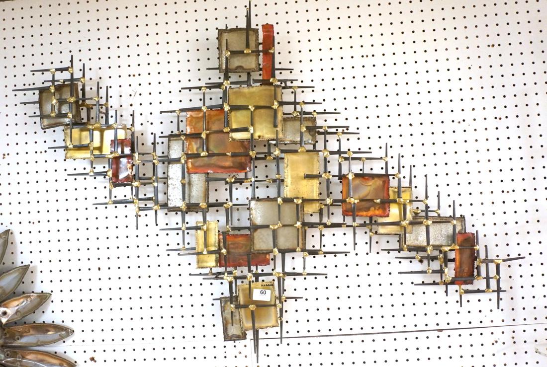Brutalist Nail Art Wall Sculpture. Mixed metal. I (1 of 6)