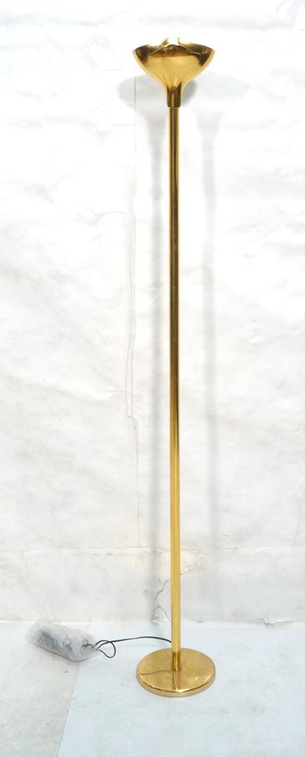 Tall Gold Gilt Modernist Floriform Floor Lamp. It (1 of 6)