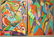 Pr C. WAHRMAN Colorful Abstract Images Paintings,