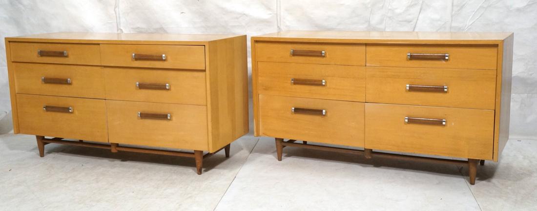Pr MERTON L. GERSHUN 6 Drawer Dressers. Blond woo (1 of 9)