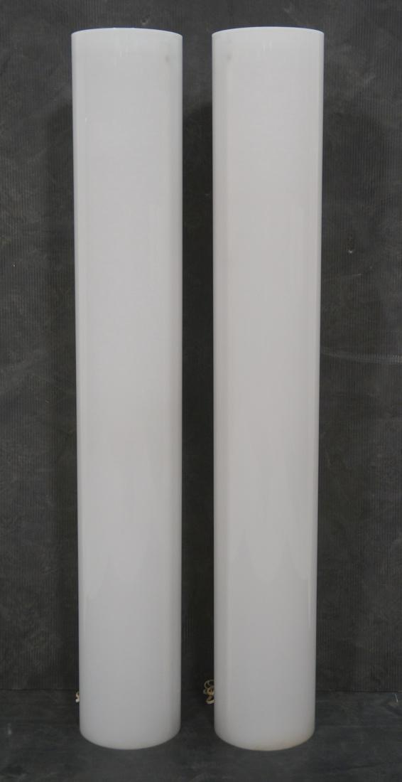 Pr HABITAT White Plexiglass Column Floor Lamps. P (1 of 6)