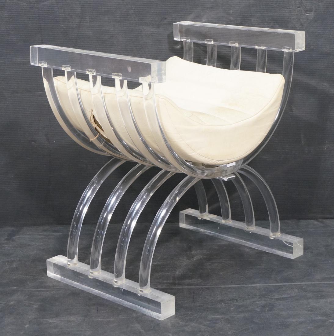 Decorator Lucite Rod Stool. Klismos style. 5 bowe (1 of 10)