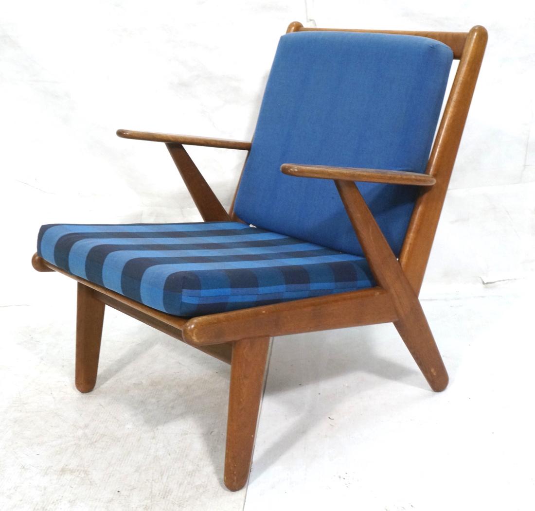 HANS WEGNER Style Arm Lounge Chair. Angled constr (1 of 9)