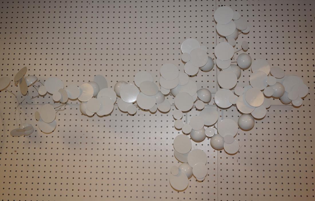 White Enamel Metal "Raindrops" Wall Sculpture. Mu (1 of 5)