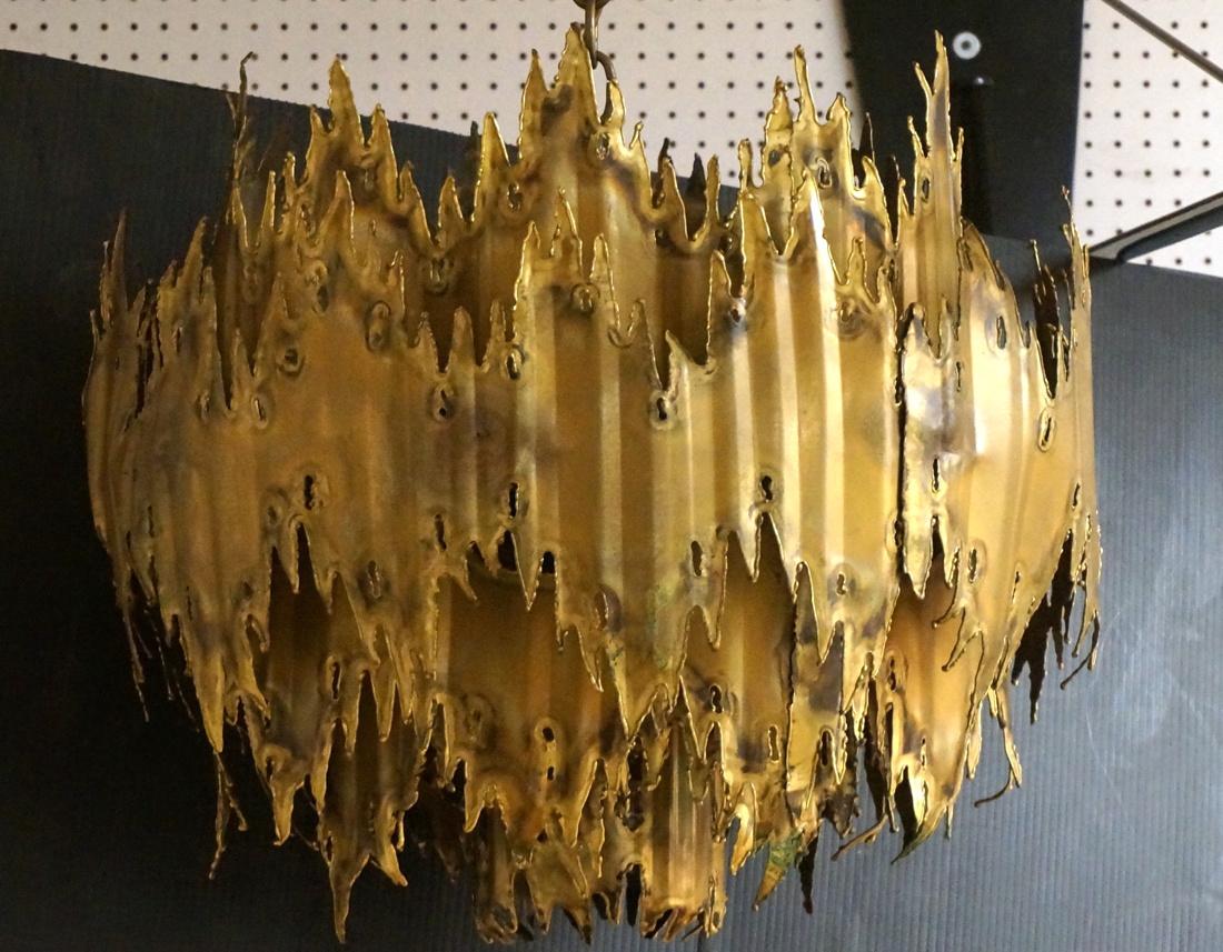 TOM GREENE for FELDMAN Brutalist Chandelier. Torc (1 of 7)