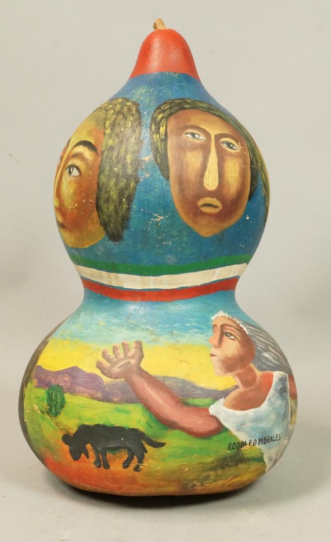 RODOLFO MORALES style Painted Gourd with corn cob (1 of 8)