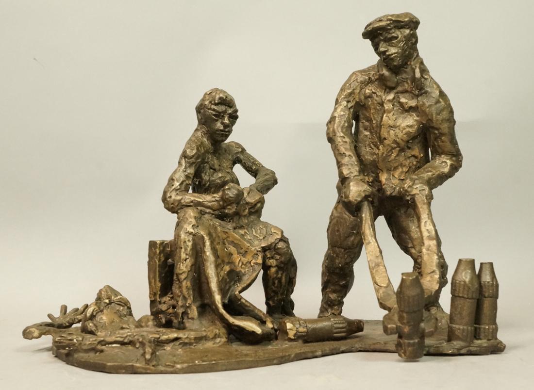 M. ERMANI Signed Bronze Figural Sculpture. Two la (1 of 9)