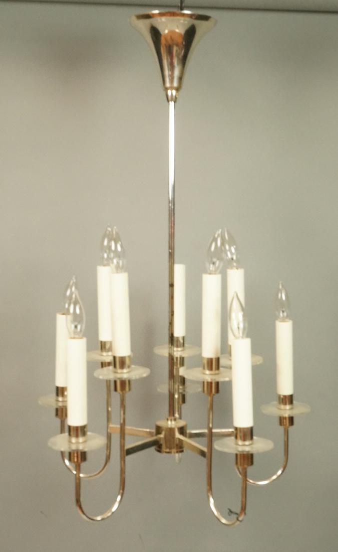 Modernist Chrome & Lucite Hanging Chandelier. 5 a (1 of 6)