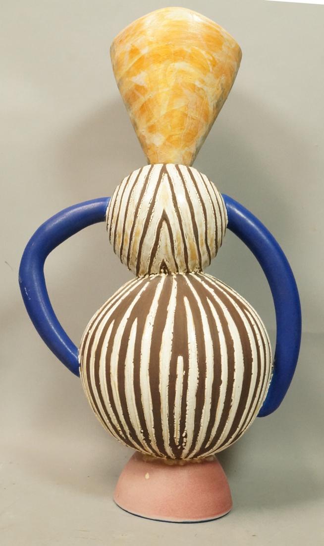 AMERICAN STUDIO POTTERY Vessel Vase. Striped glaz (1 of 10)