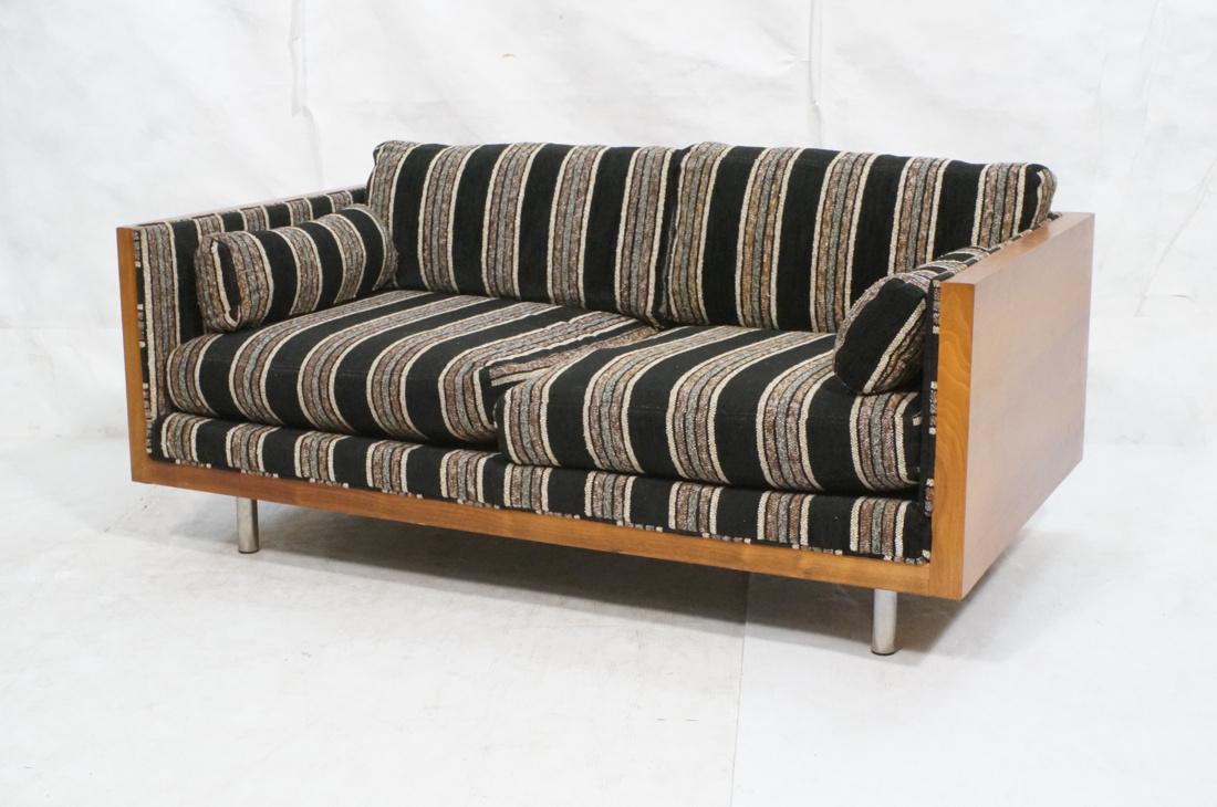 MILO BAUGHMAN style Wood Frame Love Seat Settee. (1 of 9)