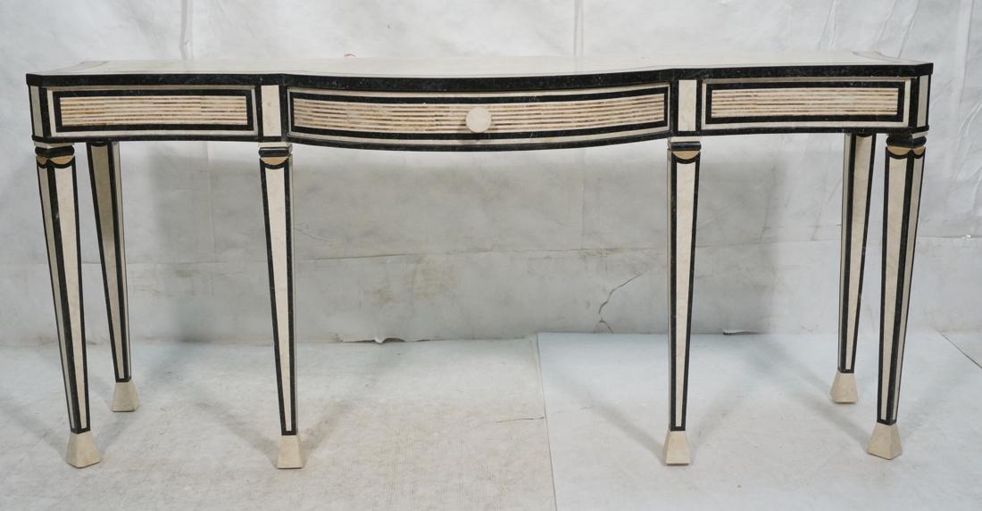 MAITLAND SMITH Style Marble Tile Hall Table. Deco (1 of 10)