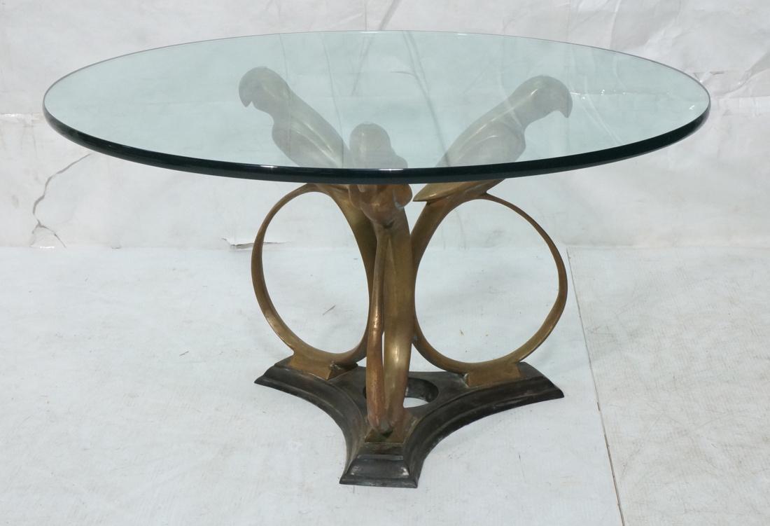 SERGIO BUSTAMANTE Style Brass Bird Table. 3 brass (1 of 6)
