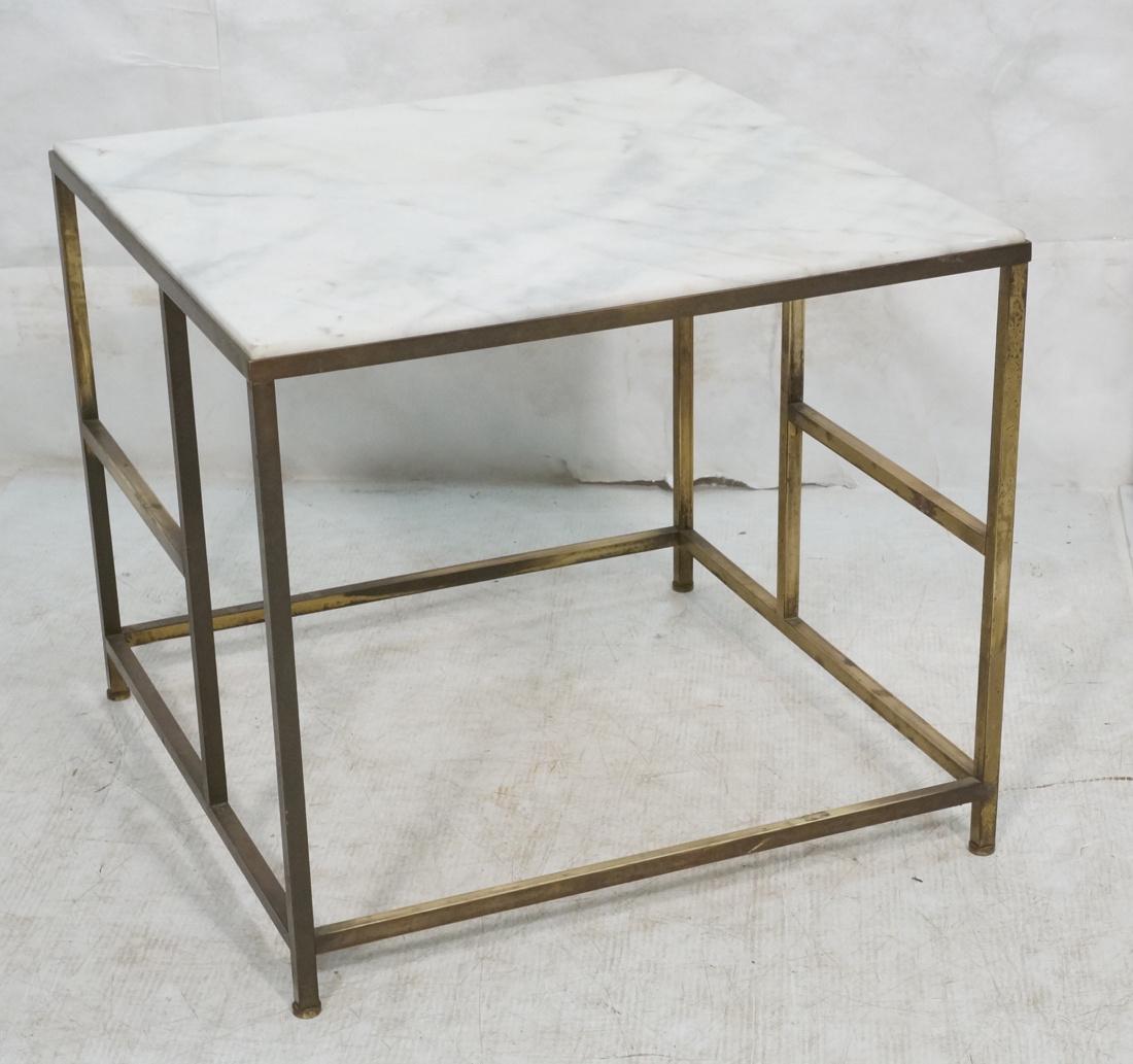 Square White Marble Top Metal Base Side Table. Sq (1 of 7)