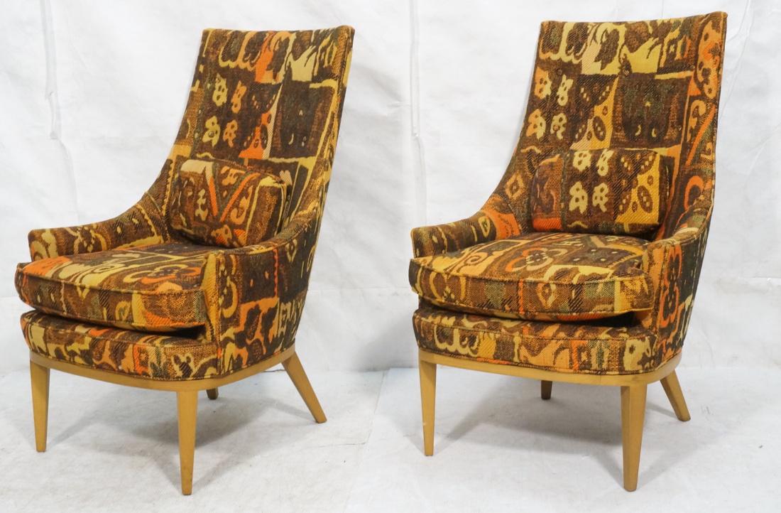 Pr Mid Century Modern Tall Back Lounge Chairs. An (1 of 8)
