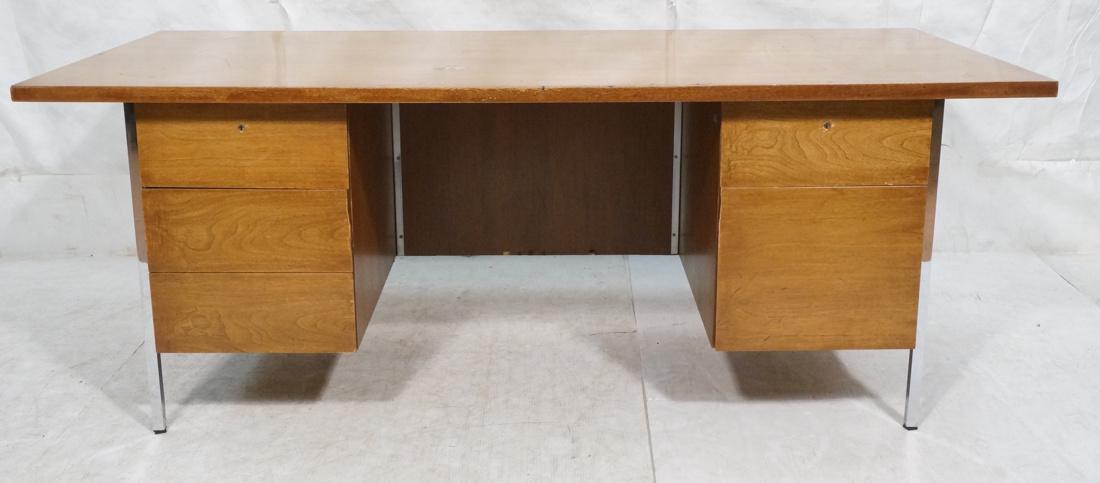 KNOLL Large Modern Executive Desk Square Chrome T (1 of 10)