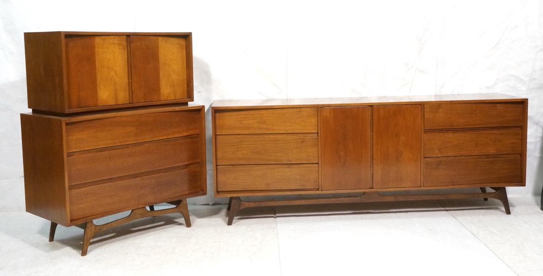 2pc Bowed Front American Modern Dressers. 2 Door (1 of 10)