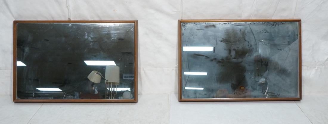 Pr Large Beveled Walnut Frame Large Mirrors. Amer (1 of 7)