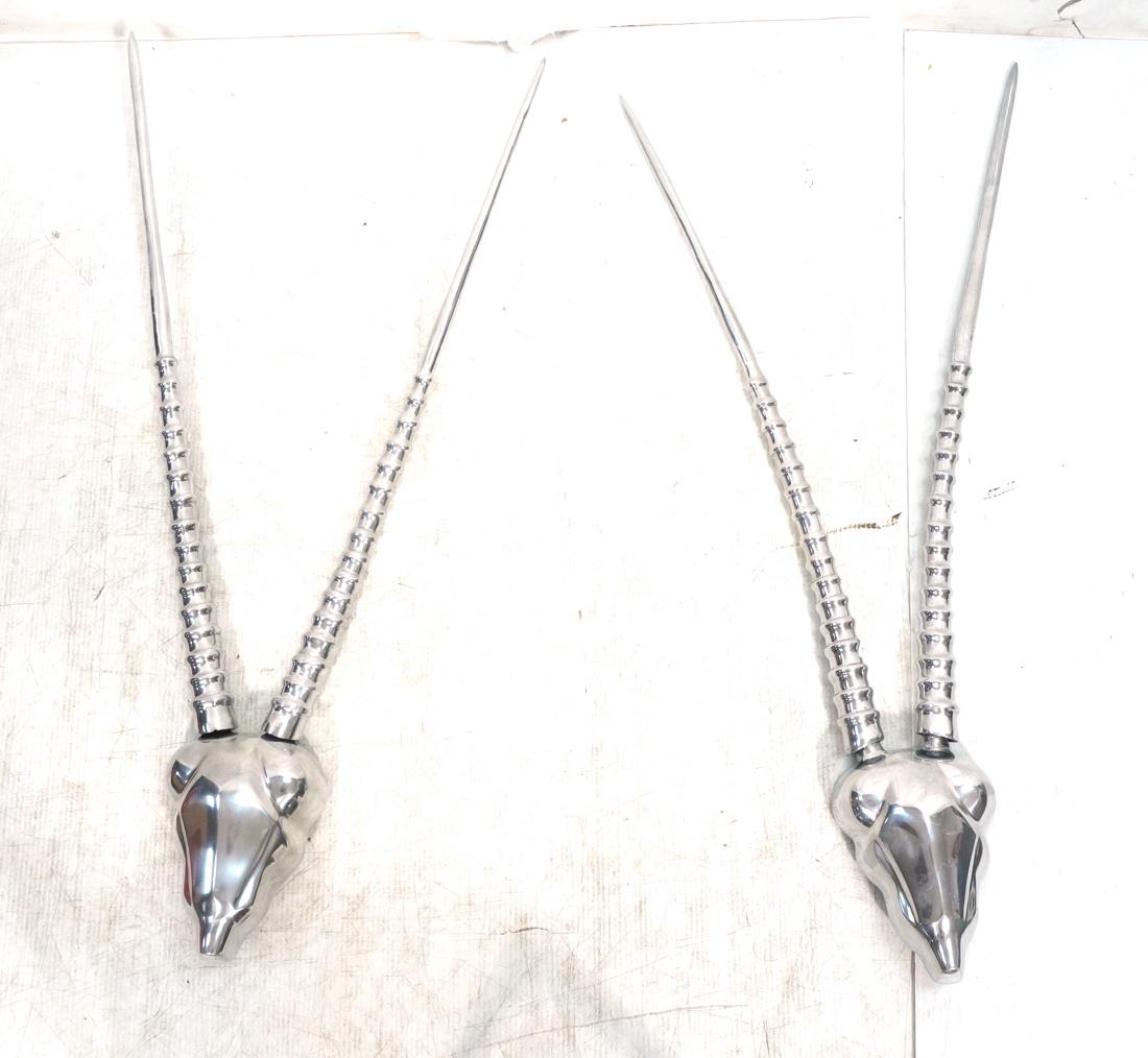 Pair Cast Aluminum Gazelle Head Wall sculptures. (1 of 8)