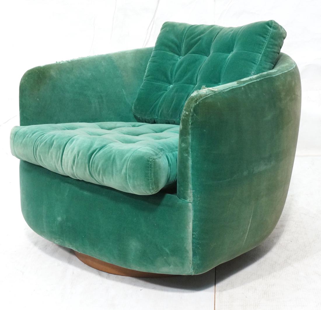 MILO BAUGHMAN Green Swivel Modern Lounge Chair. G (1 of 6)