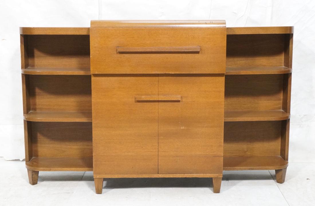 Modern Art Deco Desk Bookshelf Unit. Drop front d (1 of 9)