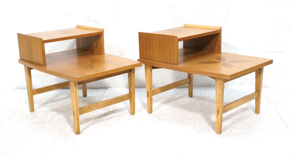 Pr Modernist Lane Step End Tables. Walnut tables. (1 of 10)