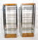 Pr Milo Baughman Burl Wood Chrome Etageres Displa