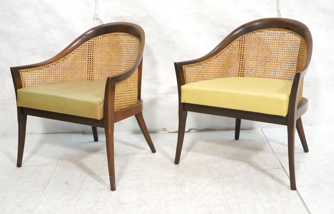 Pr Harvey Probber Style Lounge Chairs. Caned Back (1 of 10)
