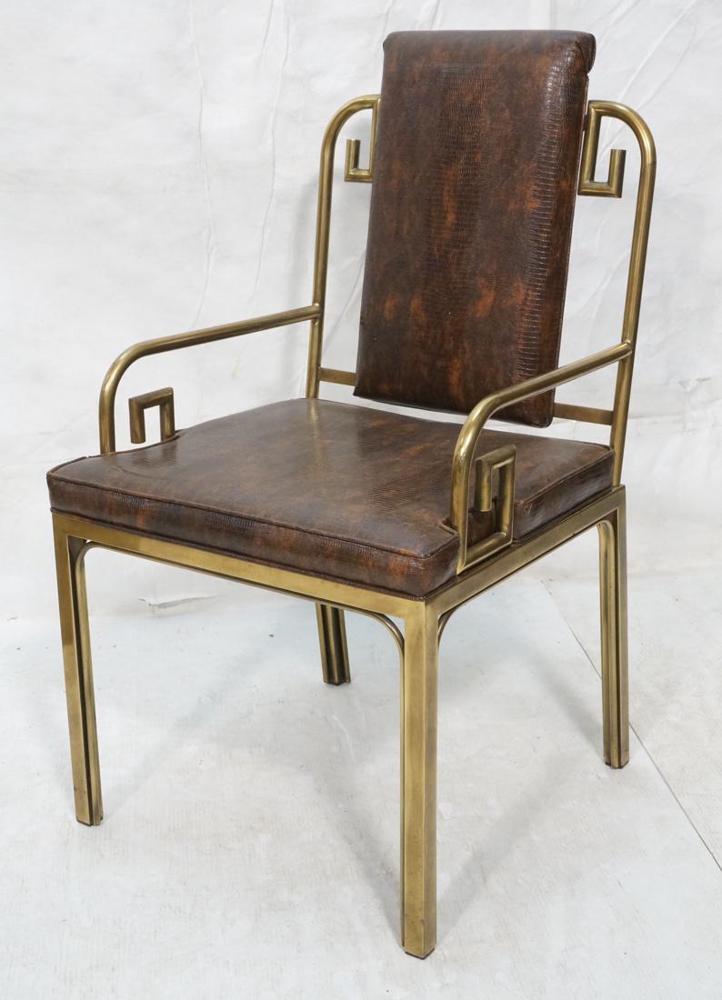 MASTERCRAFT Brass Asian Style Arm Lounge Chair. D (1 of 8)