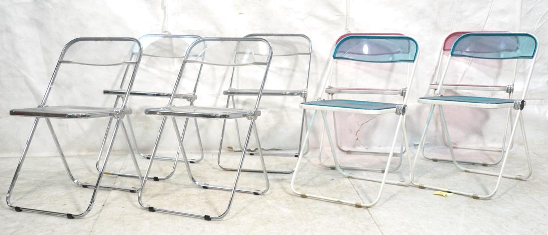 Set 8 Italian PIA Lucite Folding Chairs. Set of 4 (1 of 10)