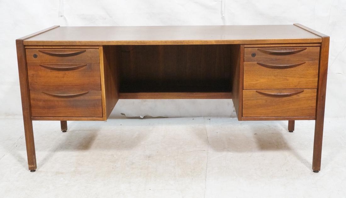 JENS RISOM Executive Teak Danish Modern Desk. 6 d (1 of 8)